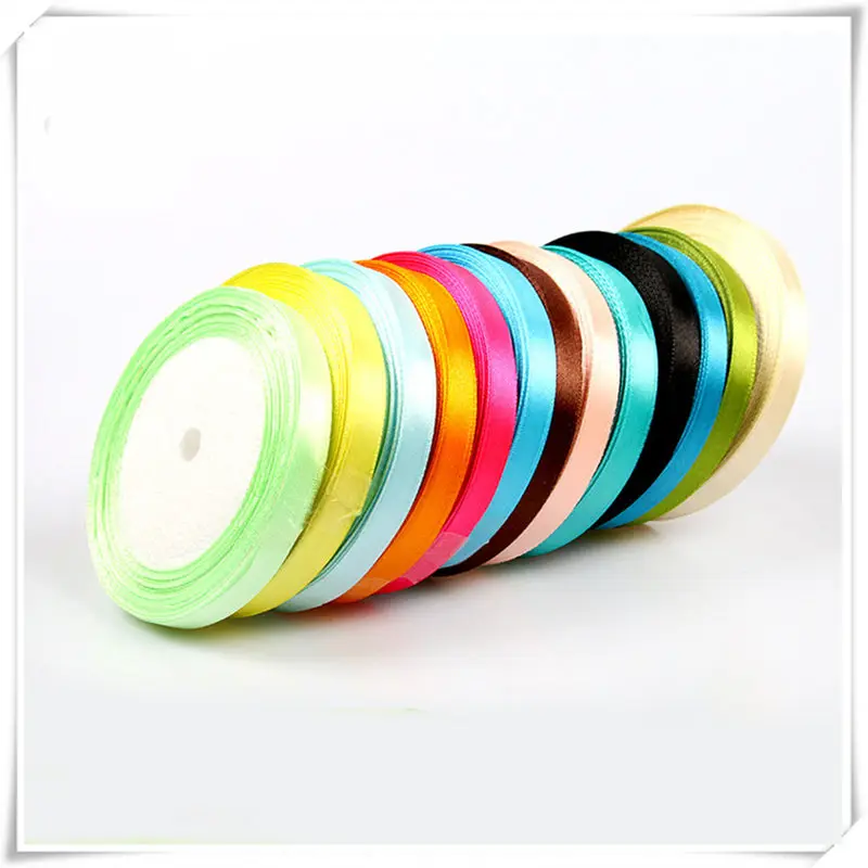 

Hot selling solid color width 1.2 cm length 25 yards DIY bow handmade ribbons flower cake gift packaging ribbon for needlework