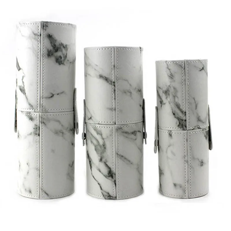 

3 size Empty Portable Travel Makeup Brushes Round Pen Holder Cosmetic Case PU Leather Cup Brush Holder Tube Storage Organizer