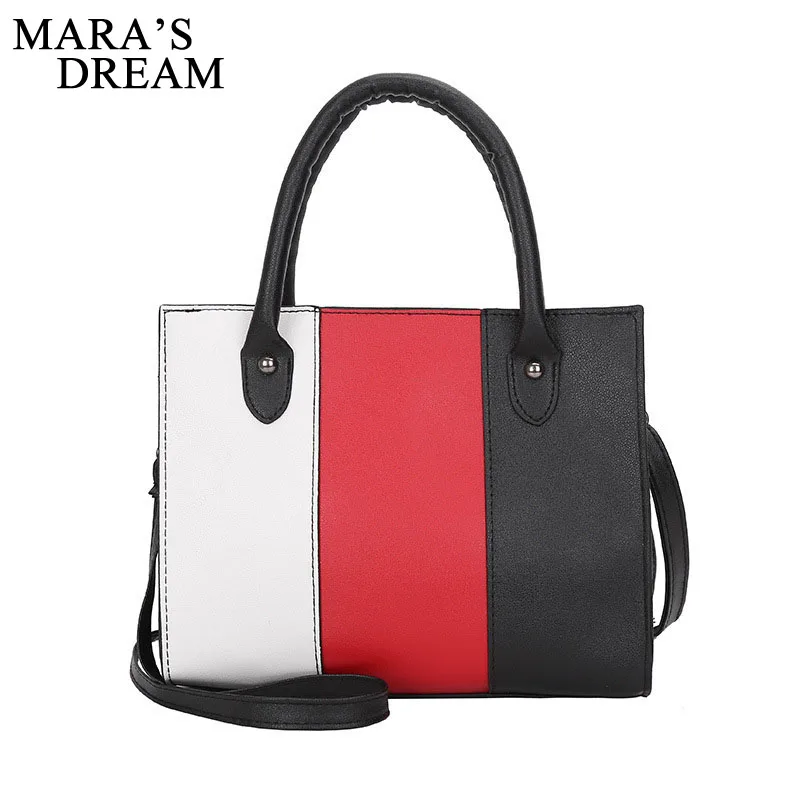 Mara's Dream 2018 Vintage Women Shoulder Bag Patchwork PU Leather Hasp