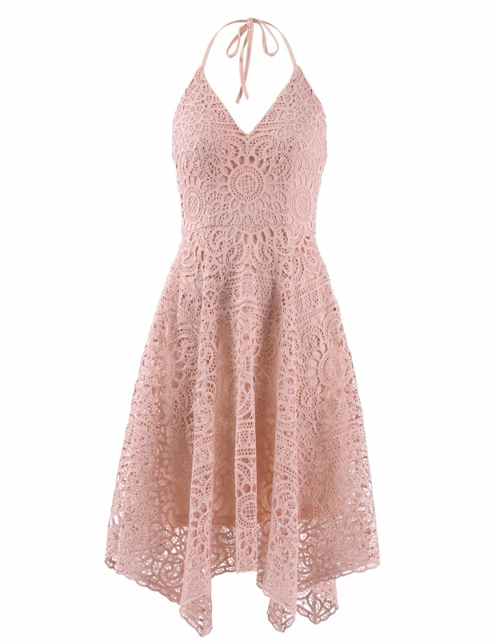 Pink Lace Dresses Sleeveless Dress Women Hot Sale A line Mini