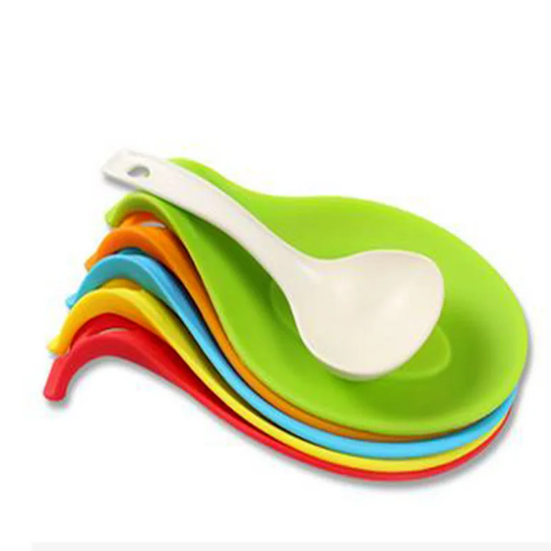 

Kitchen Tools Spoon Insulation Pad Silicone Heat Resistant Placemat Drink Glass Coaster Tray Scoop Pad Kitchen Accessories