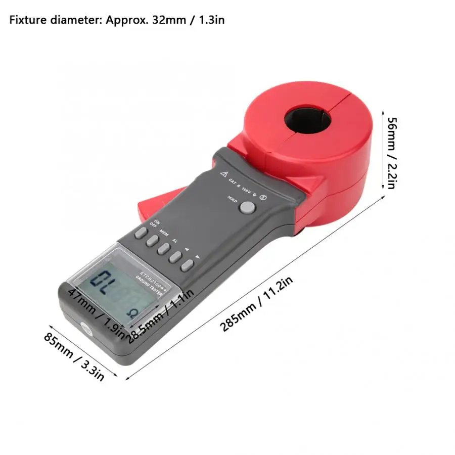 Тестер сопротивления зажима ETCR2100A+ цифровой зажим на сопротивление заземления тестер метр(круглый рот