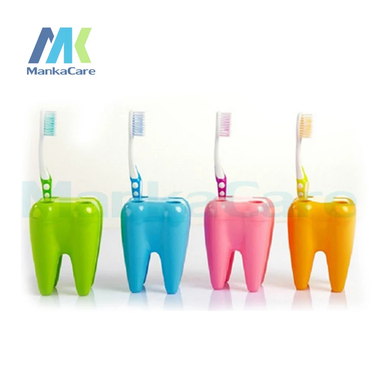 

3 pcs Tooth shape toothbrush holder Cartoon Toothbrush Holder with Holes Toothbrush Bracket Container Tooth Shape Bathroom Shelf