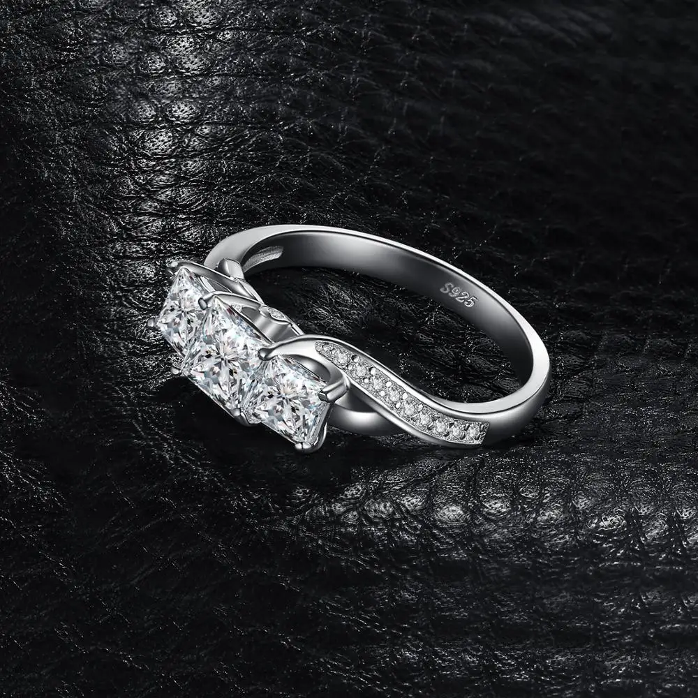 JewelryPalace витой CZ проложить группа 3 камень 0.5ct принцессы с кубического циркония