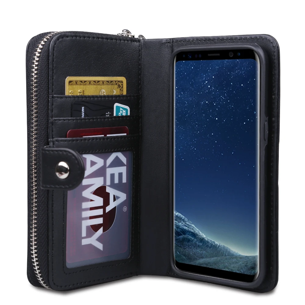 

Textile Pattern Split Wallet Holster Cases For Samsung Galaxy S8 Plus Money Credit Cards Cell Phones 3 in 1 Cover Case For S8