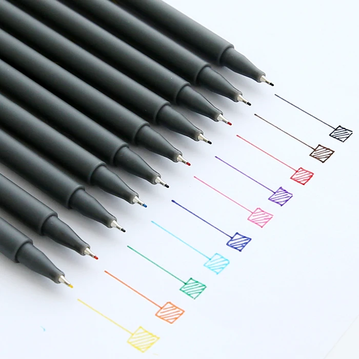 10pcs/lot Fineliner Sketch Marker 0.38mm Fine Point Drawing Pen For Manga Advertising Design Watercolor Pens Stationery 10pcs/lot Fineliner Sketch Marker 0.38mm Fine Point Drawing Pen For Manga Advertising Design Watercolor Pens Stationery