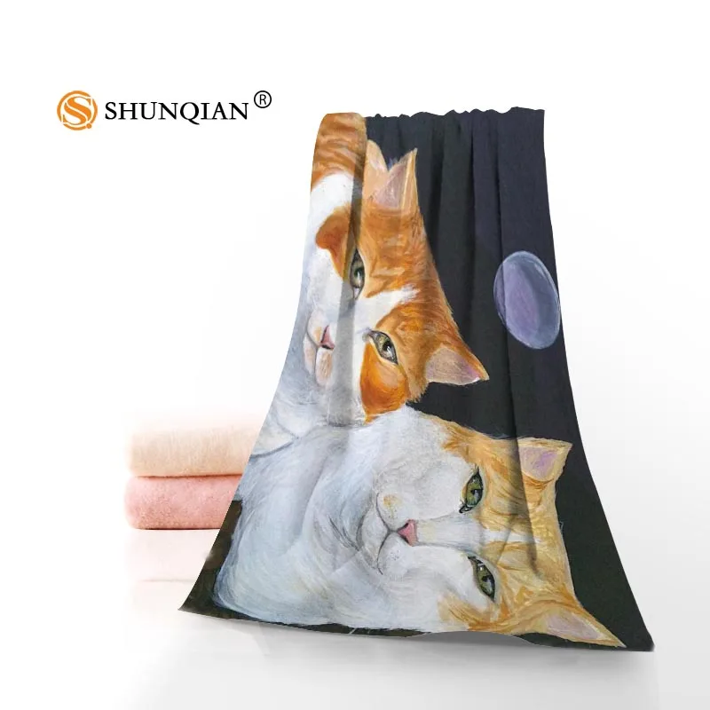 Пользовательские Love cats Краска 35x75 см полотенце для лица s facmarleth бамбуковое волокно мочалка быстросохнущее спортивное полотенце
