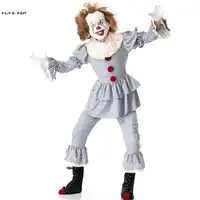 Unisex Children Stephen King's It Cosplays Boys Halloween Clown Joker Pennywise Costumes Carnival Purim masked ball party Dress