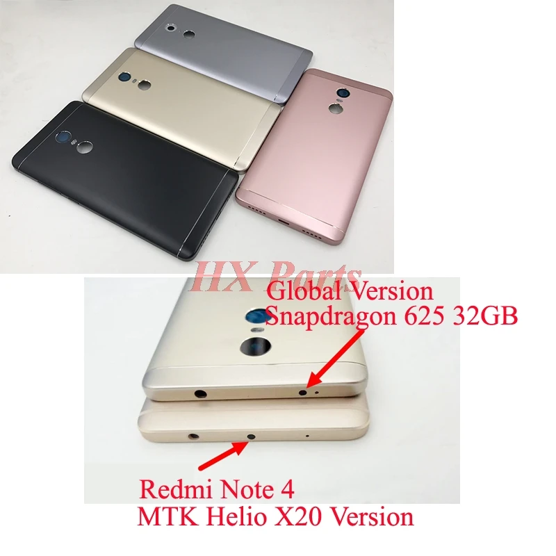 Задняя крышка для Xiaomi Redmi Note 4X черная/серая/Золотая задняя аккумулятора чехол с