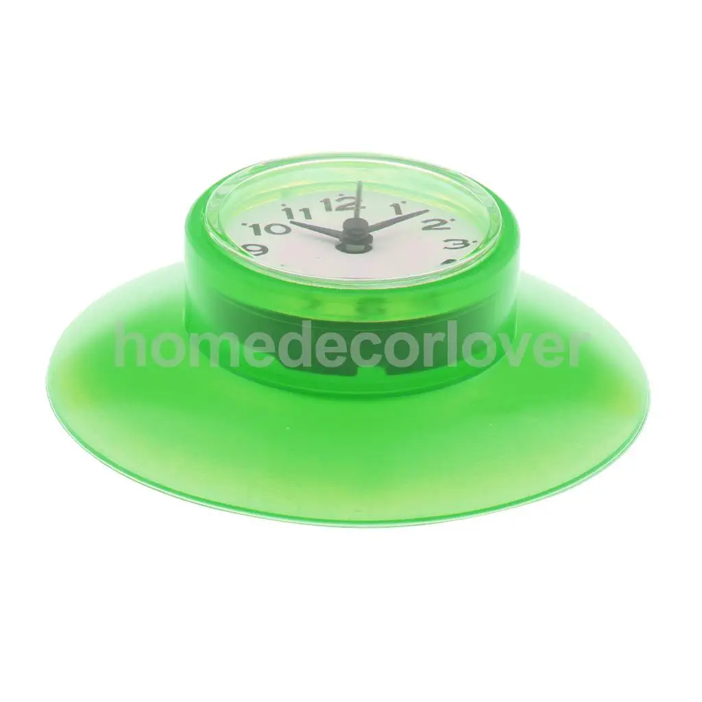 Waterproof Wall/Mirror/Glass/Fridge Sucker Cup Clock Bathroom Kitchen Shower Bath Wall Clock for Home Decoraion