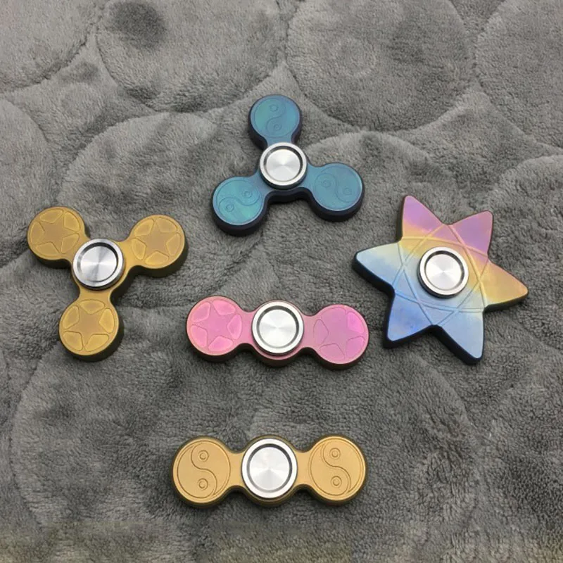 

Titanium Alloy High Speed Bearing Hexagon Colorful Fingertip Spinner Toys Hands Spinner Silent bearing Gyroscope Kids Toys