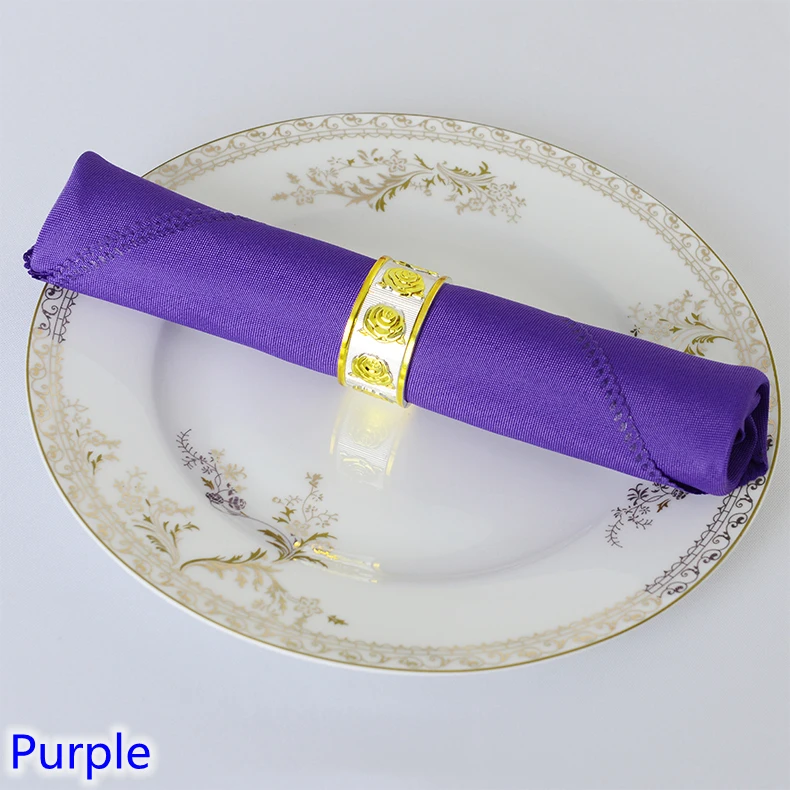 

Purple colour Table napkin plain polyester napkin for wedding hotel and restaurant table decoration wrinkle stain resistant