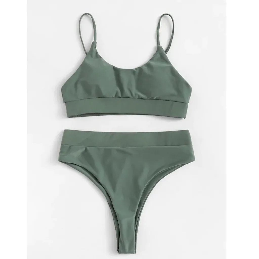 

Women's Swimming Suit Sexy Bikini Swimsuit Women Pure Color Fashion Push-Up Padded Bra Beach Bikini Set Swimsuit Swimwear