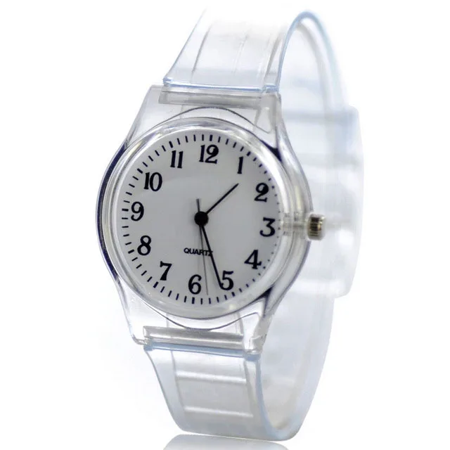 Amassan Transparent Plastic Watch Women Quartz Windmill Watches White