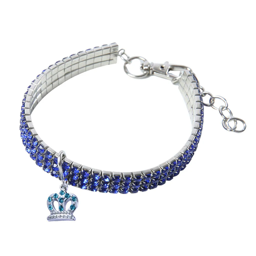 

Pet's necklace Crystal adjustable Rhinestone clasp Mini Pet Dog Bling Rhinestone Collars Fancy Dog Heart Shaped Necklace#3