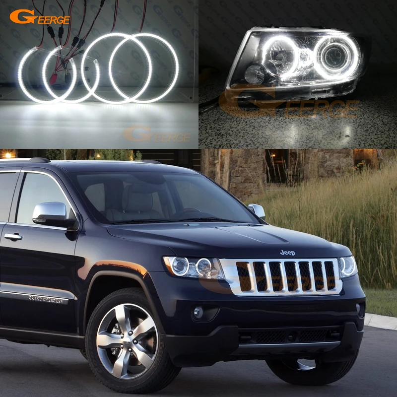 Для JEEP GRAND CHEROKEE 2011 2012 2013 ксенон отличное Ангельские глазки ультра яркий smd led Ангельские глазки комплект DRL