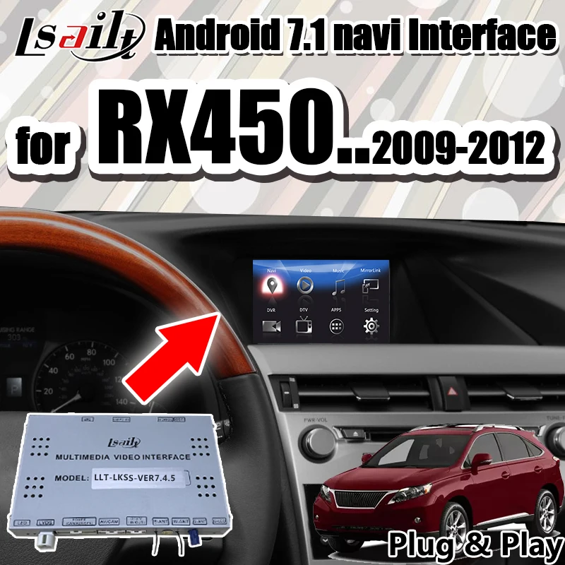 Lsailt Android 7,1 Автомобильный видео интерфейс gps навигационная коробка для Lexus RX450 2009-2012 поддержка автоматического воспроизведения, Android авто