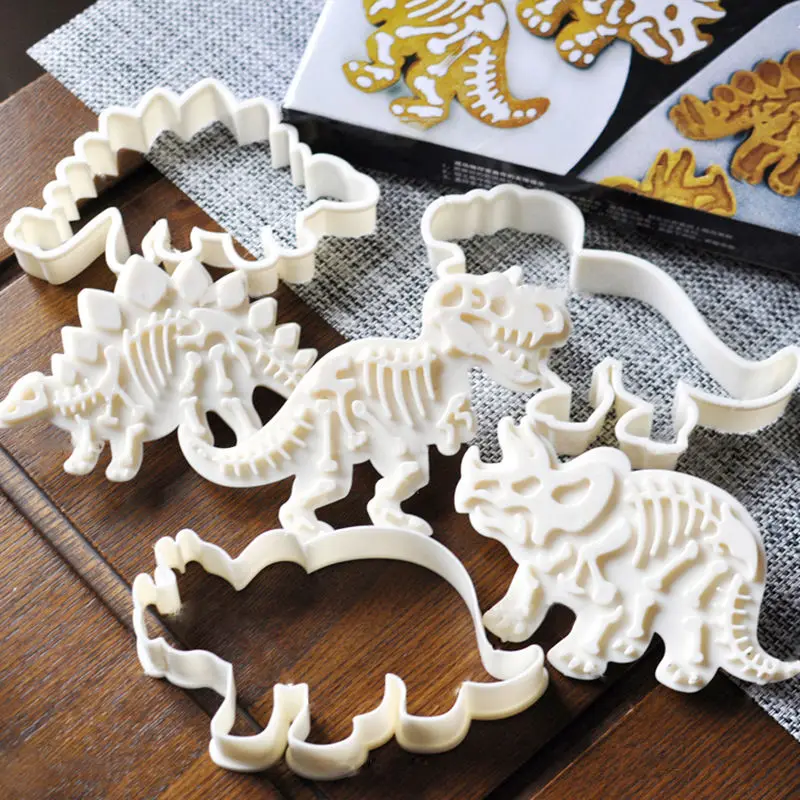 6Pcs Plastic Dinosaur Cookies Cutter Biscuit Pastry Cake Fondant Mould Set Home
