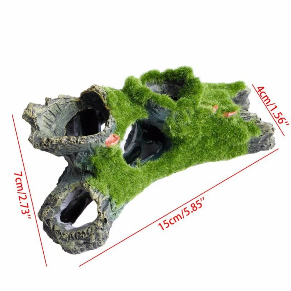 Аквариум Искусственный пень с моховыми рыбками приют аквариум орнамент Ambachten Ландшафтный Onderdak Voor Kleine Garnalen дом