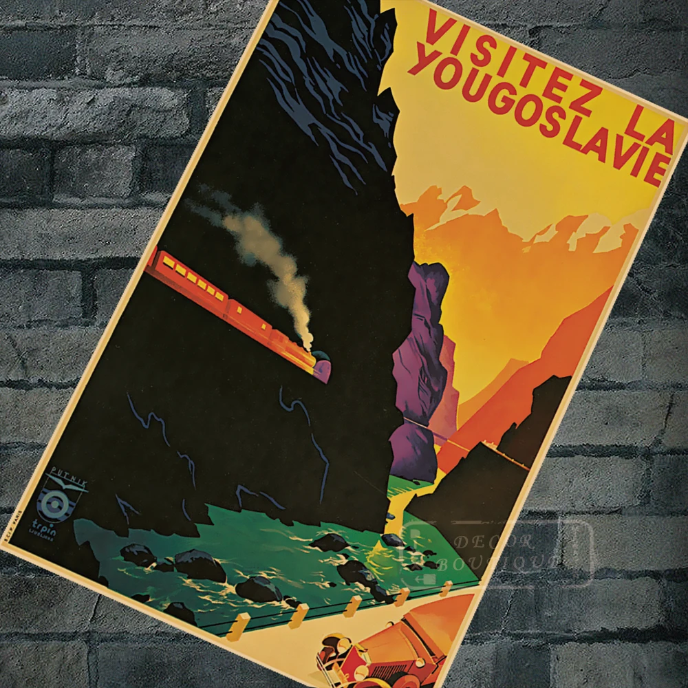 

Retro World Travel Posters Yugoslavia Classic Wall Sticker Canvas Paintings Decorative Vintage Poster Home Bar Decor Gift