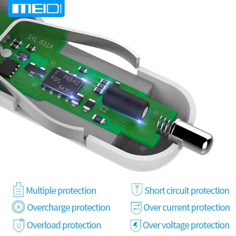 Зарядное устройство MEIDI для автомобиля 3 USB порта|usb cable for car|charger usb 3usb car |