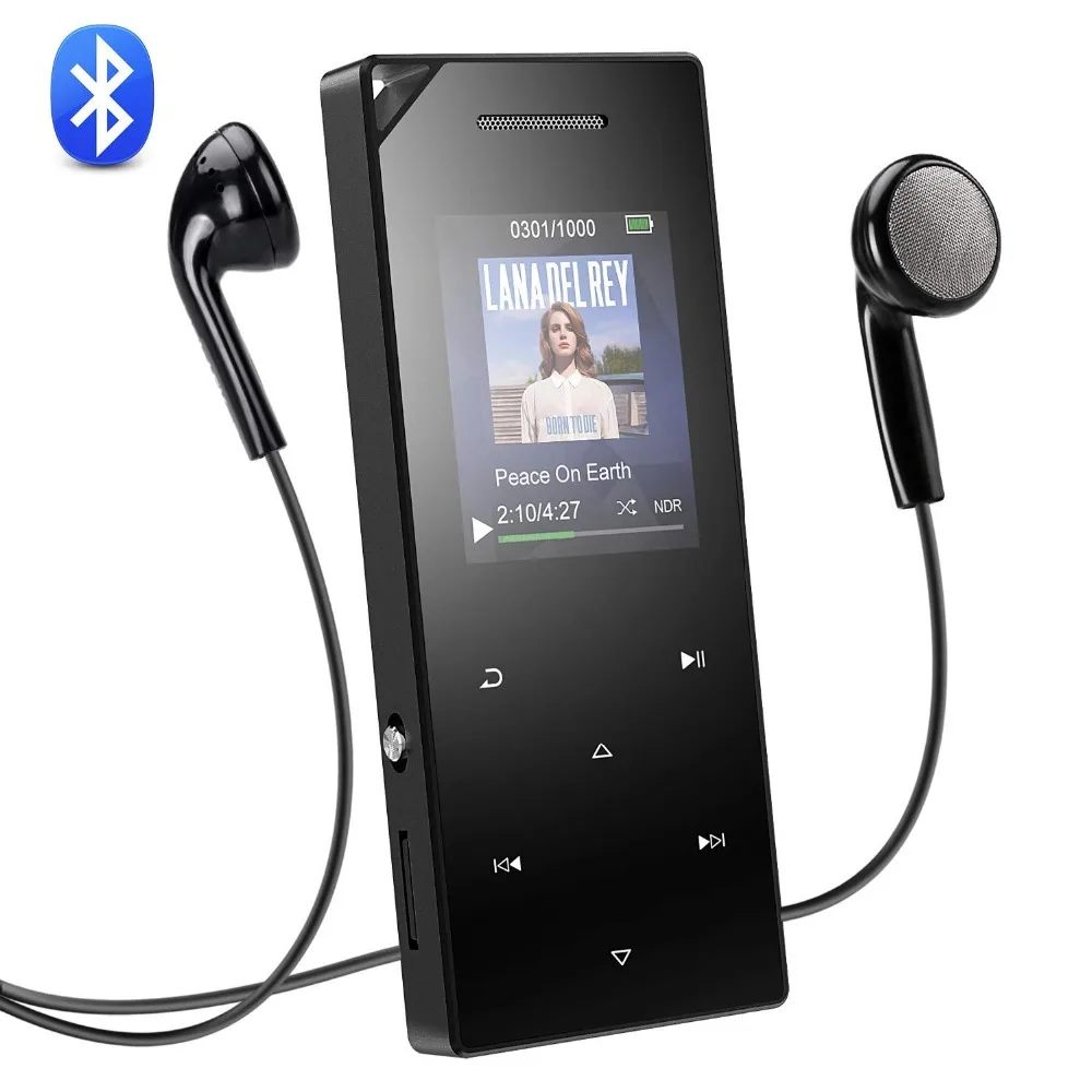 Портативный MP3-плеер bluetooth 4,0 и динамик 1.8in экран металлический bady HIFI музыкальный плеер с fm-радио, запись, TF карта