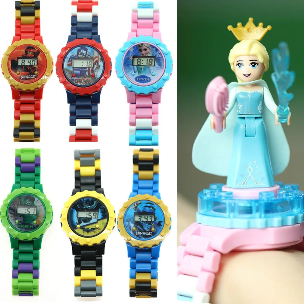 

LegoING Watch Super Hero Model Building Blocks Spiderman Marvel Compatible with Legoed Figures Bricks Toys Kids Gifts