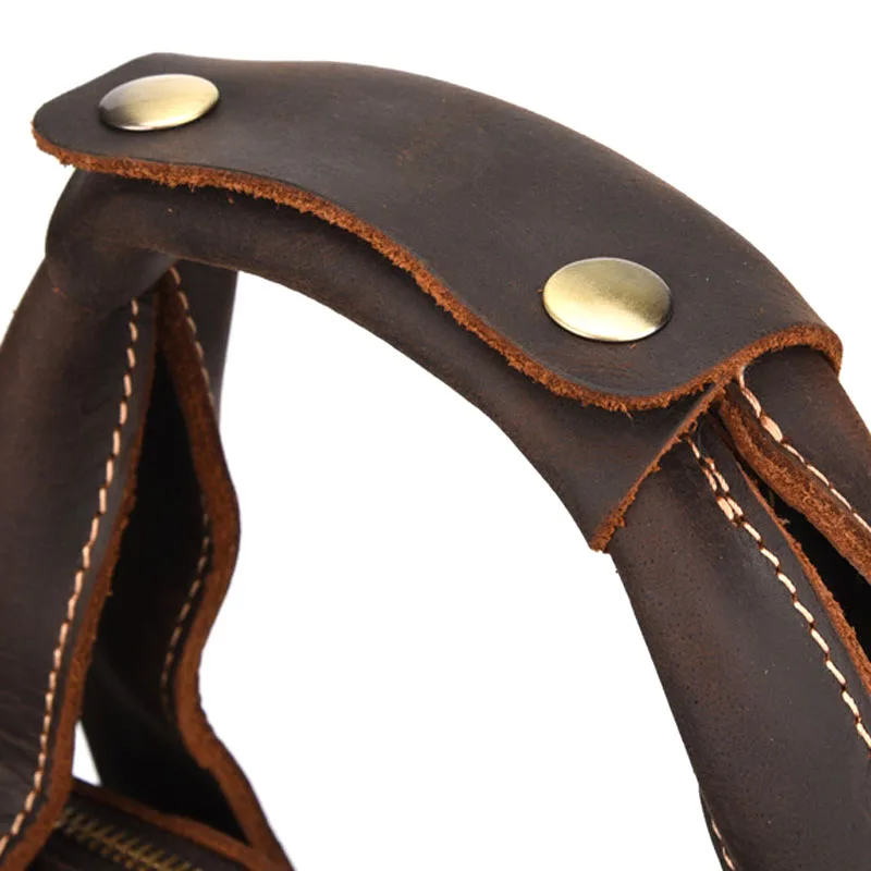 AETOO New Crazy Horse Leather Men's Briefcase Retro Laptop Bag Crazy Horse Shoulder Messenger Bag