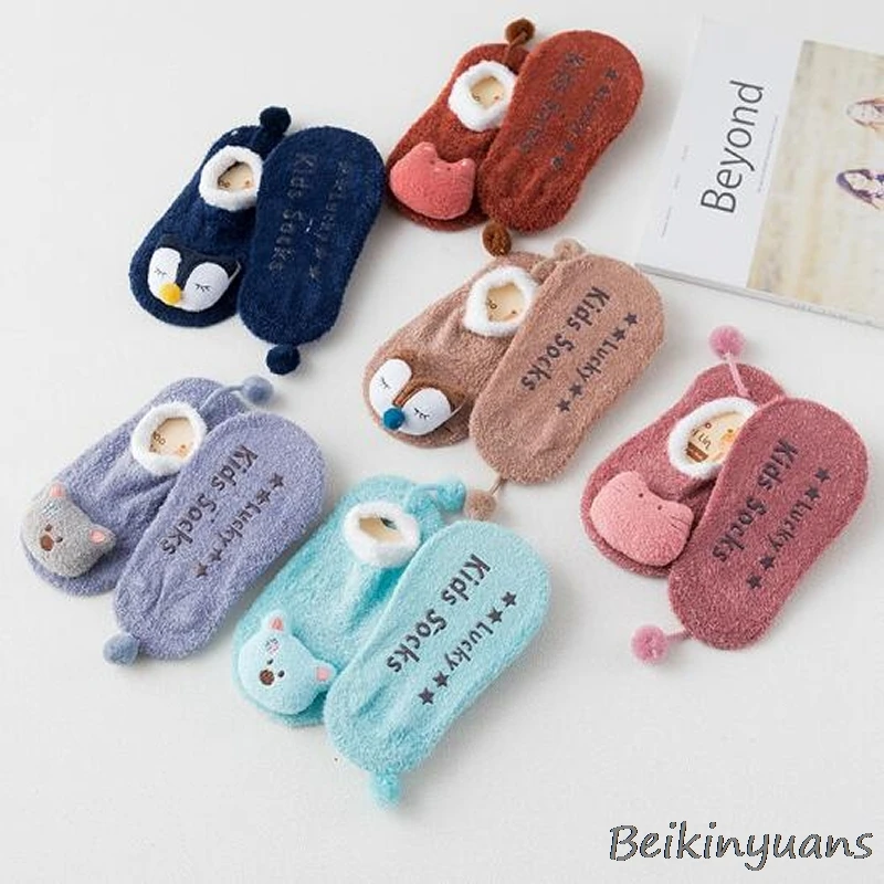 

Baby shoes socks children baby cartoon socks baby gifts children's indoor floor socks soles non-slip thick towel socks