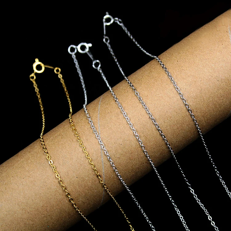 

10Pcs/lot Gold/Rhodium/Silver Plated Chain Fashion Chain Necklace, (42cm chain + buckle) CN-FLA008,Jewelry Findings