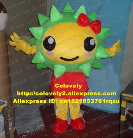 Durian Jackfruit XanThium Sibiricum Patrin Siberian Cocklebur Mascot Costume Adult Character Red Scarf On Left Side Head zz4360
