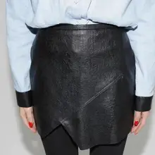 Акция высокое качество женские модные кожаные Вышивка Крестом Пакет бедра Юбки для женщин Асимметричный Треугольники подол не деформируется универсальная открытая Стиль