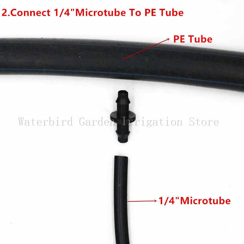 2000 шт./упак. 1/" колючая соединение арматура нажатия для подключения к концу 1/4" микро-трубки капельного полива и орошения прямые разъемы