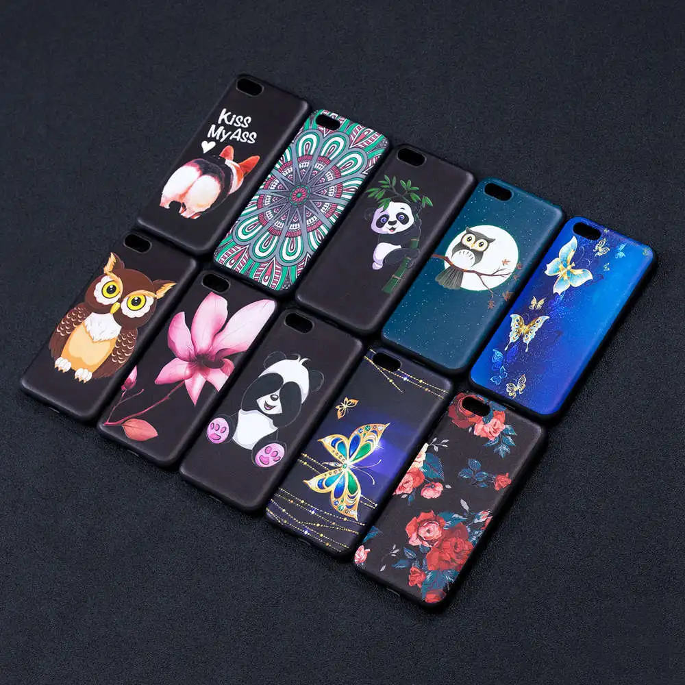 case For Huawei Y5 Y6 2018 Honor 7A 8C Cover strengthen 3D flower panda Stereo Relief Painting TPU Soft Back Covers |