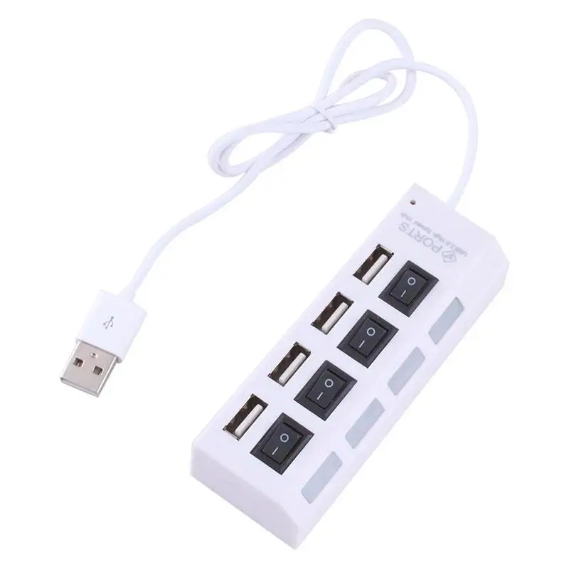 En/interruptor de 4 puertos HUB USB 2,0 Hi-Speed PC portátil #24 #5646