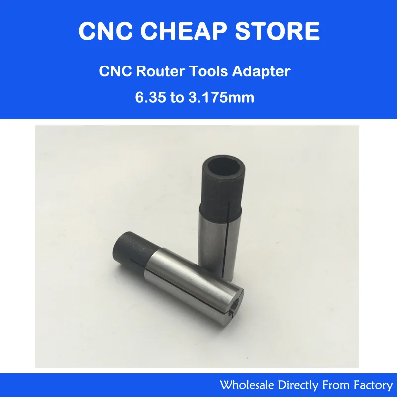 5pcs/lot CNC Router Tool Shank Adapter Adaptor CNC Router Collet 6.35mm to 3.175mmin Milling