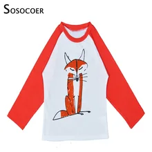 SOSOCOER/детская футболка брендовая футболка с длинными рукавами для девочек и мальчиков коллекция года, Осенние милые детские футболки с рисунками животных, брендовые