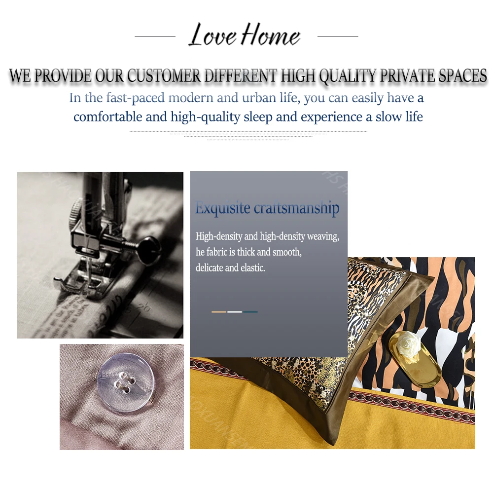 Excellent High Quality 100% Cotton 4pcs Bedding Sets Leopard Printed Bed Linen Set Queen King Size Adult Duvet Cover Bed Sheet Set 100S 7