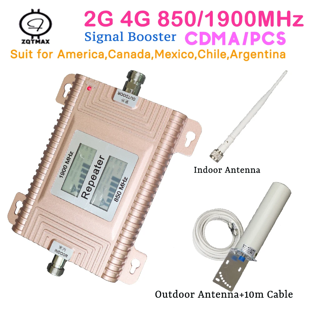 Smart LCD Display 4G 1900mhz cellular amplifier 65dB Gain 2G 3G signal booster Repeater Sets for office cellular signal booster