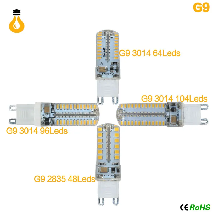 G9 светодиодный 7 9 10 12 W AC220V 240 V lampara bombilla 2835 SMD 3014 g9 luz reemplazar 30/40 Вт halogena de