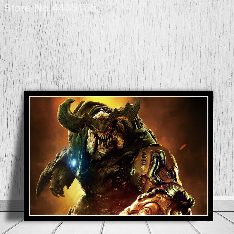 68x101 J2744- DOOM 4 New Shooting Game Pop 14x21 24x36 Inches Silk Art Poster Top Fabric Print Home Wall Decor 