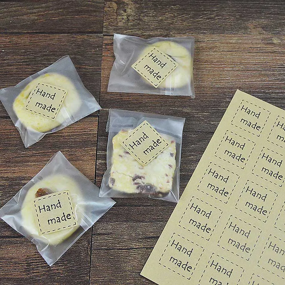 

200pcs Hand Made Zakka Style Scrapbooking Stickers Sealing Label Package Food Tag Bakery Chocolate Cookie Cake Decorating Supply