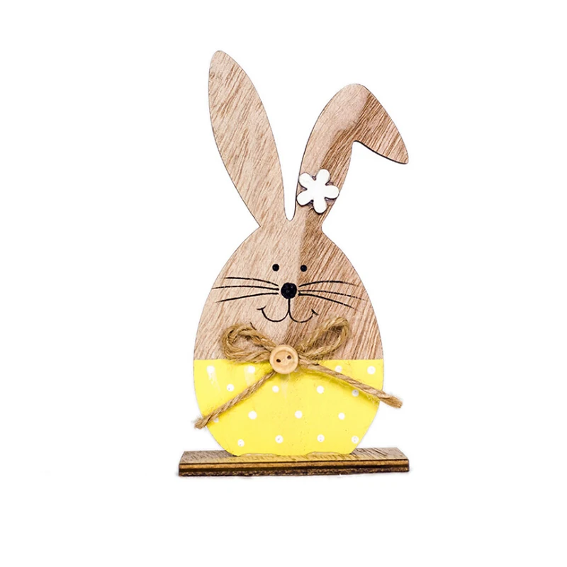 

2019 3 Types With Easter Egg Ribbon Stand Decoration Easter Decoration Wood Easter Rabbit DIY Ornament Zakka Party SupplyL33