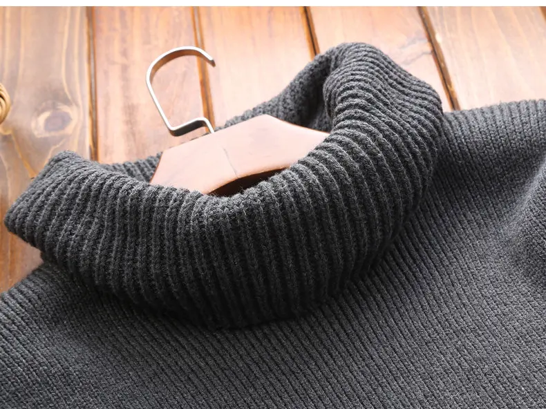 Men Pullover Sweaters Warm Thick knitted Sweater Men Autumn Winter Male Pullover Jumper Brand Clothing Black Dark Gray Muls 2017-07