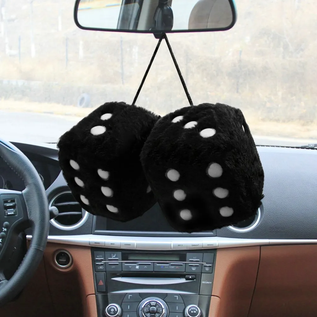 Franchise Car Ornaments Adornment Plush Dice Colorful Craps Mirror Car
Pendant Hanging Suspension Home Decoration Accessories #