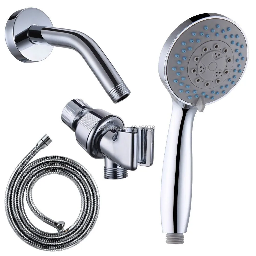 Chrome Finish Bath 4 Functions Handheld Shower Head Showerhead Combo