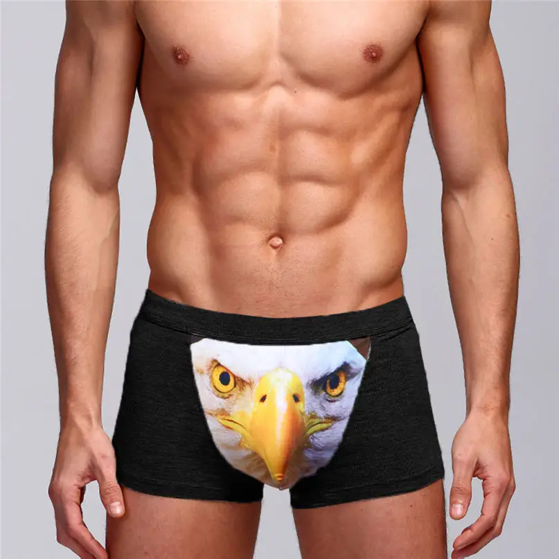 Sexy 3D Print Trunks Underwear Panties Men Underwear Cotton Soft Breathable Pouch Boxer Underpants Underwear #2d27 (3)