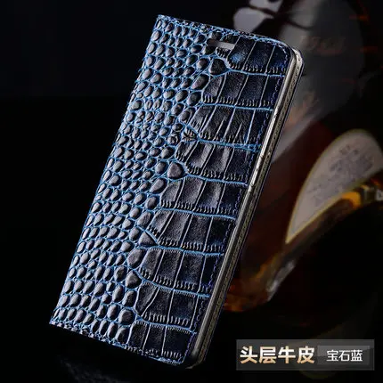 05-Blue Wangcangli бренд чехол для телефона натуральная кожа Крокодил плоские текстура чехол для телефона для Nubia Z11 Max ручной работы чехол для телефона - Цвет: 05-Blue