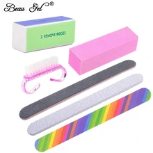Beua гель 6 шт./компл. придание ногтям формы, черный Губка Маникюр Материал ногтей, для маникюра, аксессуары для Шлифовальная Пилка инструменты для УФ гель-лака