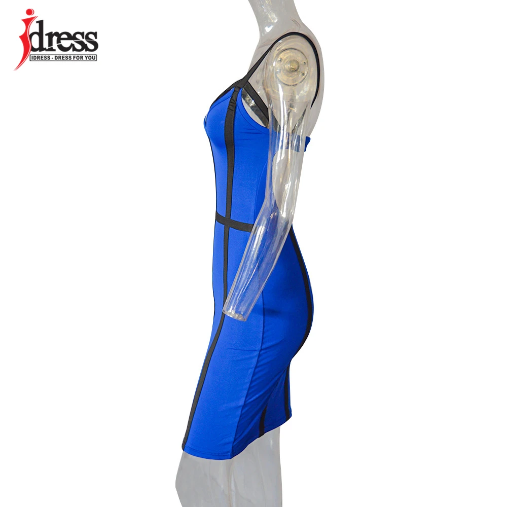 IDress Sexy Striped Bandage Dress Sleeveless Spaghetti Strap Backless Mini Bodycon Dress Hollow Out Club Women Summer Dresses (13)